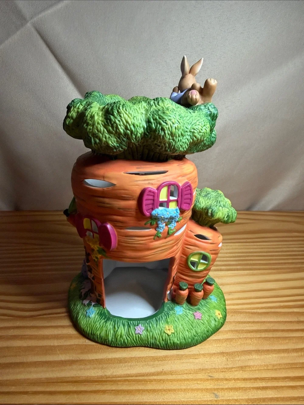 PartyLite Bunny Family Carrot House Tealight Holder P8305 NIB Vintage